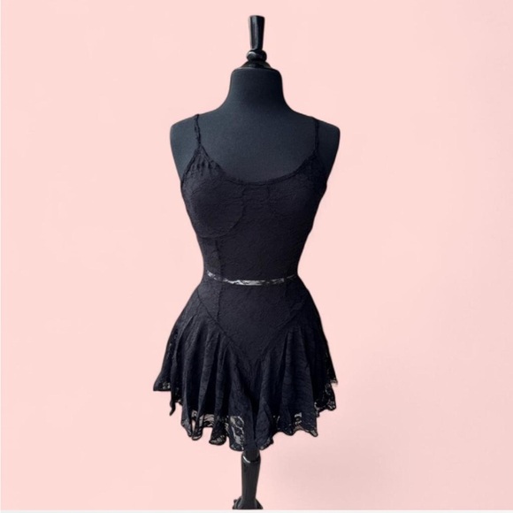 Best Cody Other - Sexy Black Lace Lingerie Drop Waist Witchy Goth Glam Romper